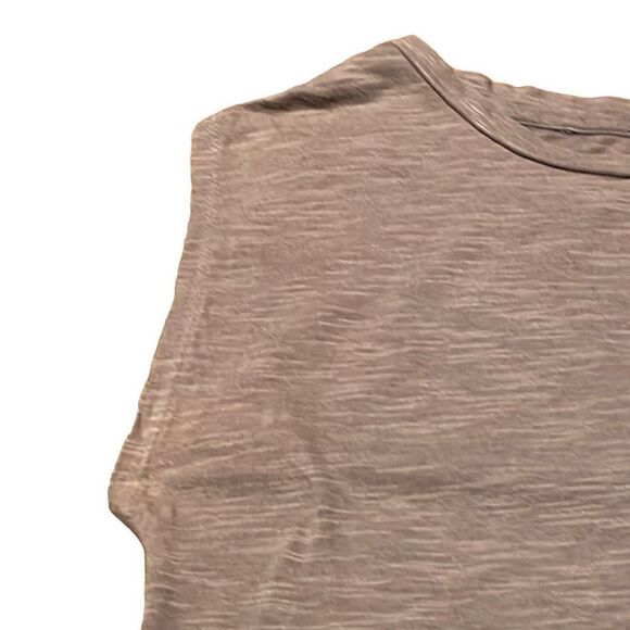 Loft neutral gray asymmetrical ruffle appliqué detail sleeveless MP - Picture 6 of 10